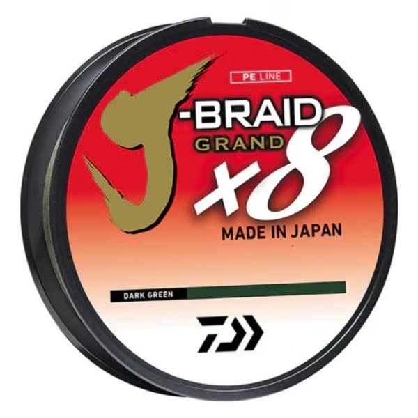 JBraid X8 Grand Filler Spool Dark Green Mono 4lb, Daiwa, Mfr#: JBGD8U15-300DG
